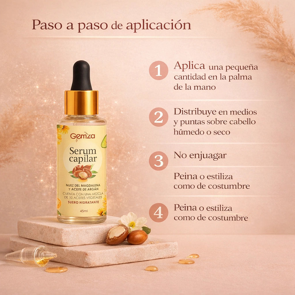 Sérum Capilar Reparador de puntas | Brillo y Control Antifrizz