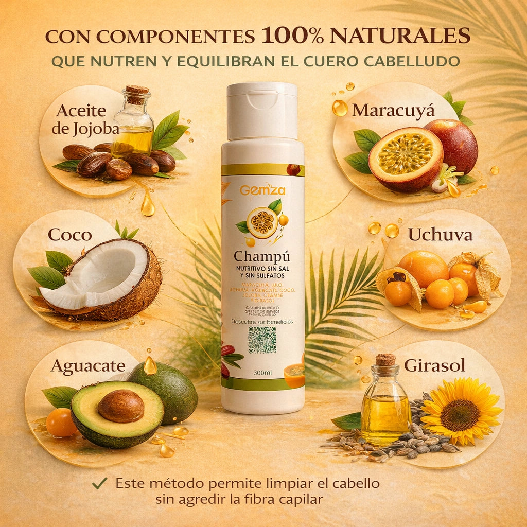 Champú Nutritivo para Cuero Cabelludo Sensible| Sin Sal