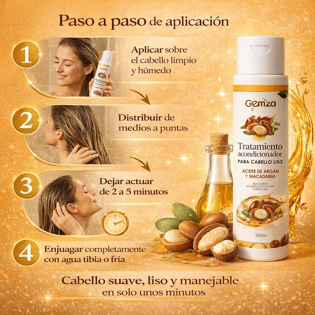 Acondicionador Cabello Liso Argán y Macadamia | Antifrizz