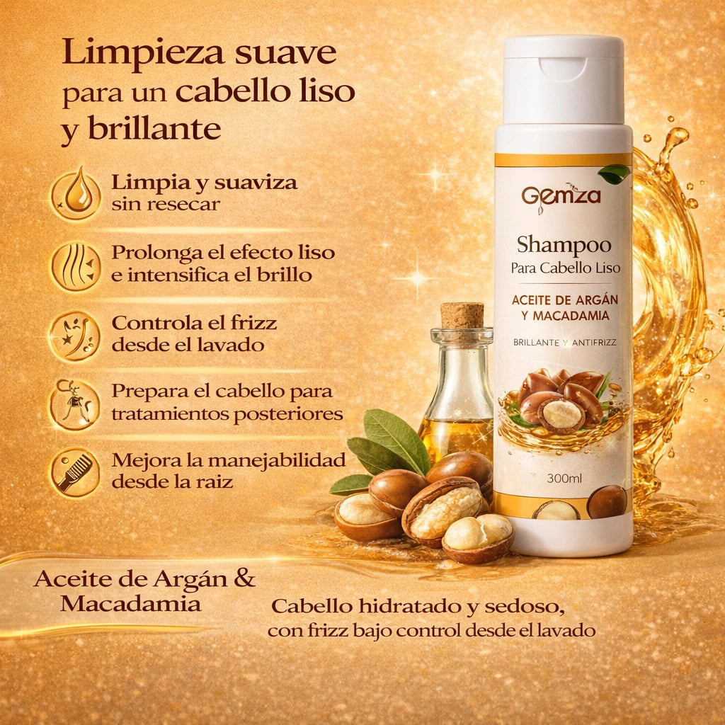 Champú para Cabello Liso – Sin Frizz y Brillante