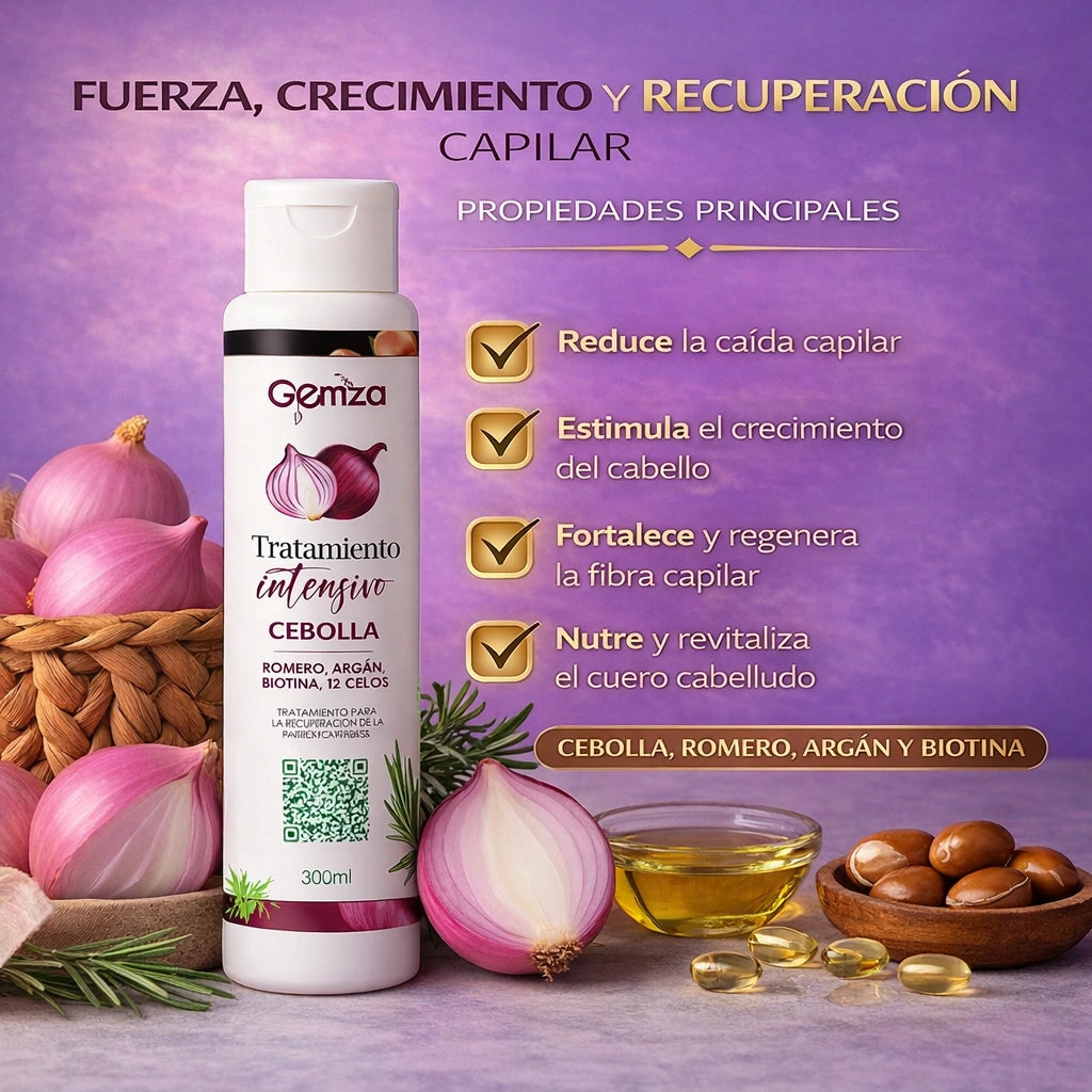 Tratamiento Fortalecedor Cebolla | Anticaída y Crecimiento Capilar