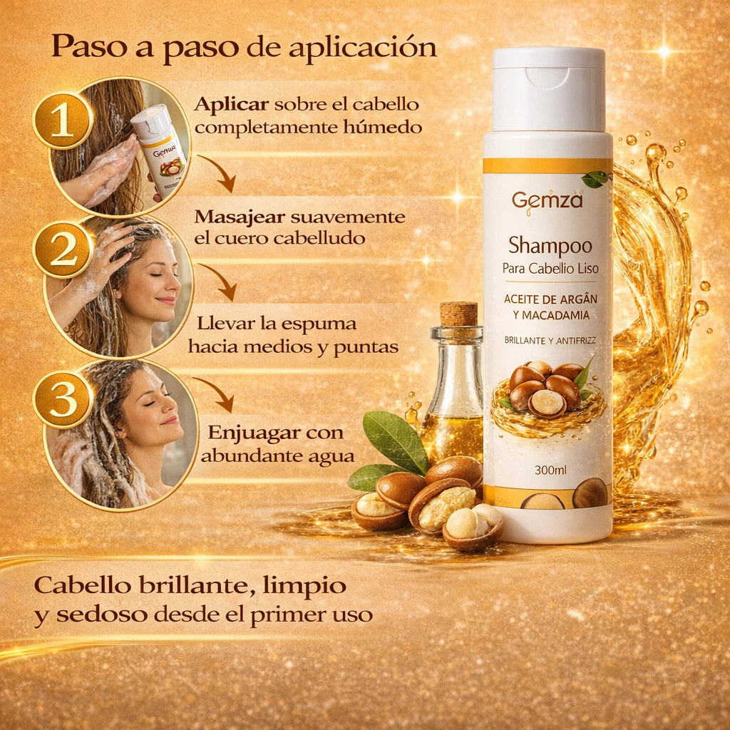 Champú para Cabello Liso – Sin Frizz y Brillante